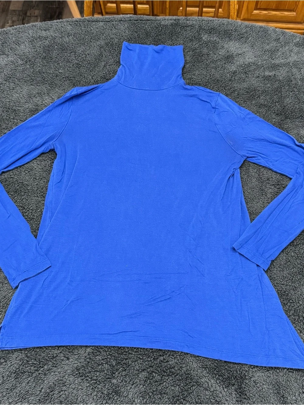 J. Crew Tencel Lyocell Turtleneck Top Split Hem Tunic K3763 Blue Womens Medium